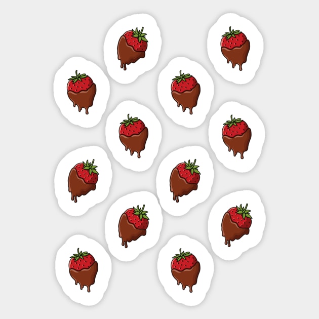 Chocolate Covered Strawberries Pattern Sticker by AlmightyClaire